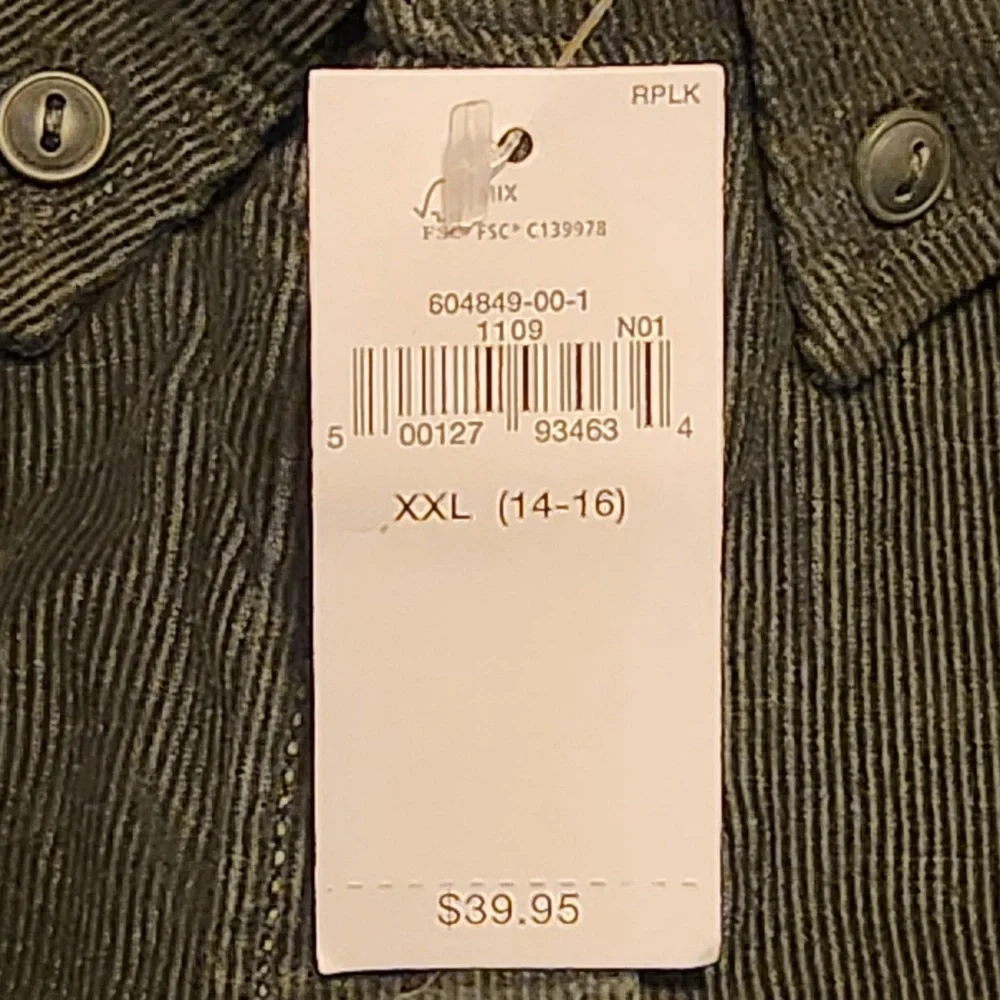 NWT GAP Kids Corduroy Button Down Shirt Casual Fall Winter Warm Classic‎